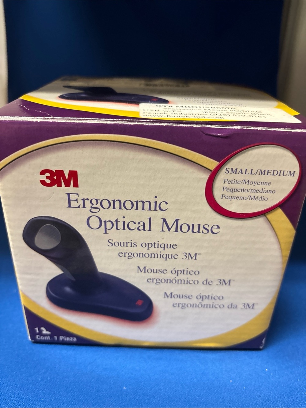 3M EM500GPS Ergonomic Optical Mouse USB Wired Vertical Grip Black Sm/Med Op Box